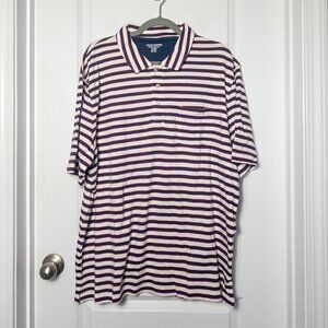 NWT Amazon Essentials Men's Polo with pocket - XL Red/Blue Striped